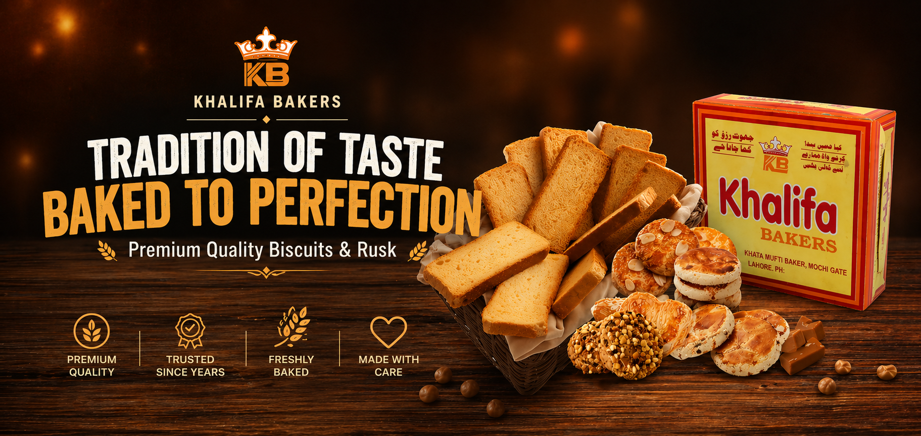 Khalifa Bakers - Tradition of Taste, Baked to Perfection - Premium Quality Biscuits & Rusk